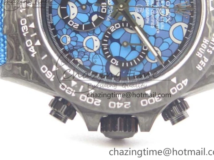 On Daytona Blue Strap Edition Blue DIW Dial Best Carbon A7750 WWF Nylon V2 0122